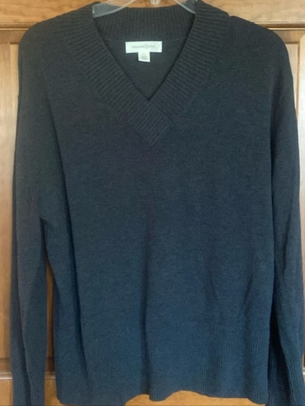Treasure & Bond V-Neck Sweater. Dark Grey. Size S